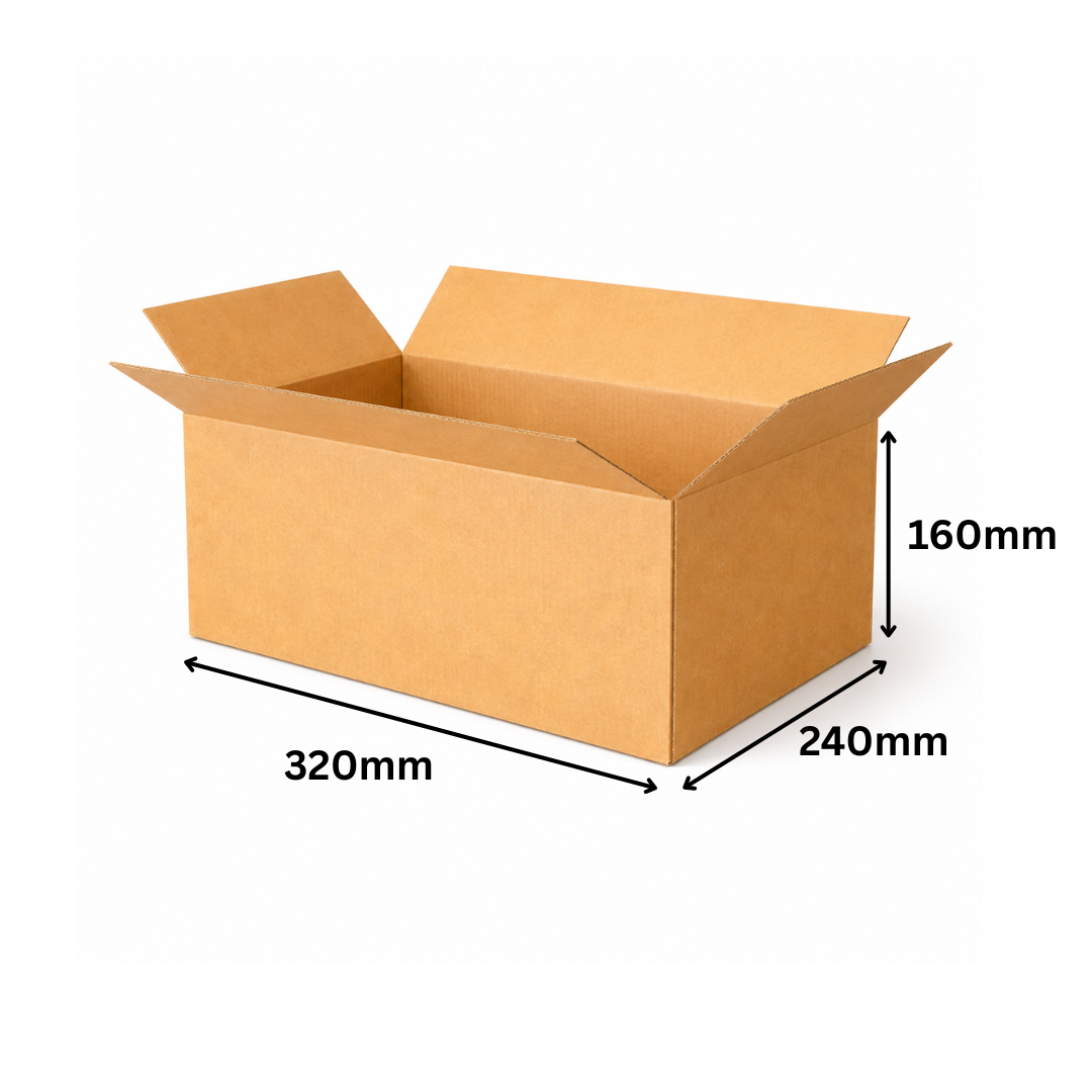 320 x 240 x 160mm Brown Corrugated Slotted Carton