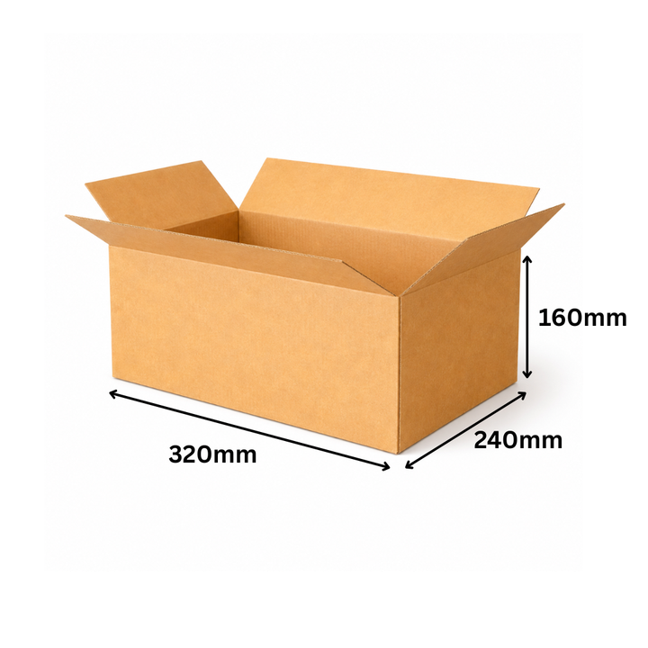 320 x 240 x 160mm Brown Corrugated Slotted Carton