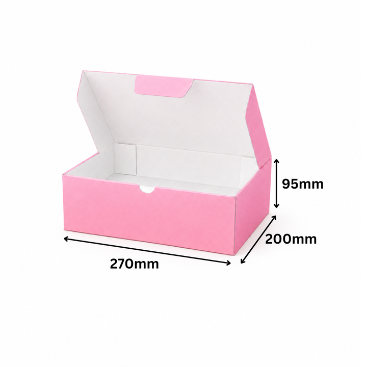 Pink Mailing Boxes 270 x 200 x 95mm with White Interior