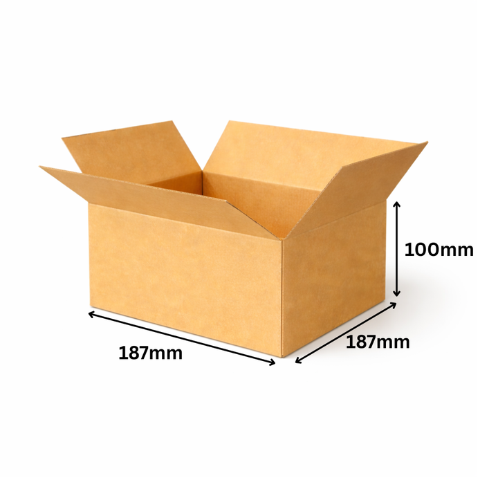 187 x 187 x 100mm Brown Corrugated Slotted Carton