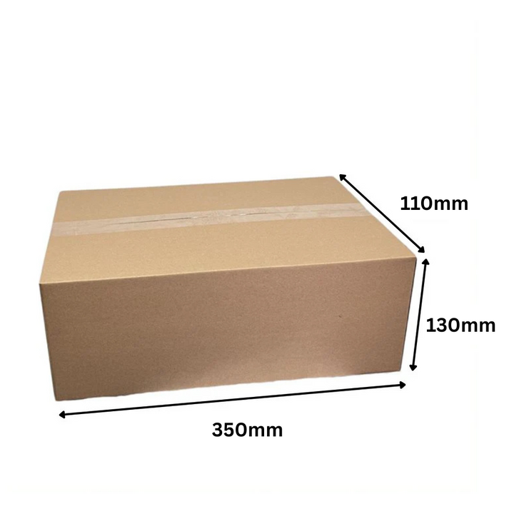 350 x 130 x 110mm Brown Corrugated Slotted Box | B Flute, Flat-Pack, Recyclable Shipping Carton