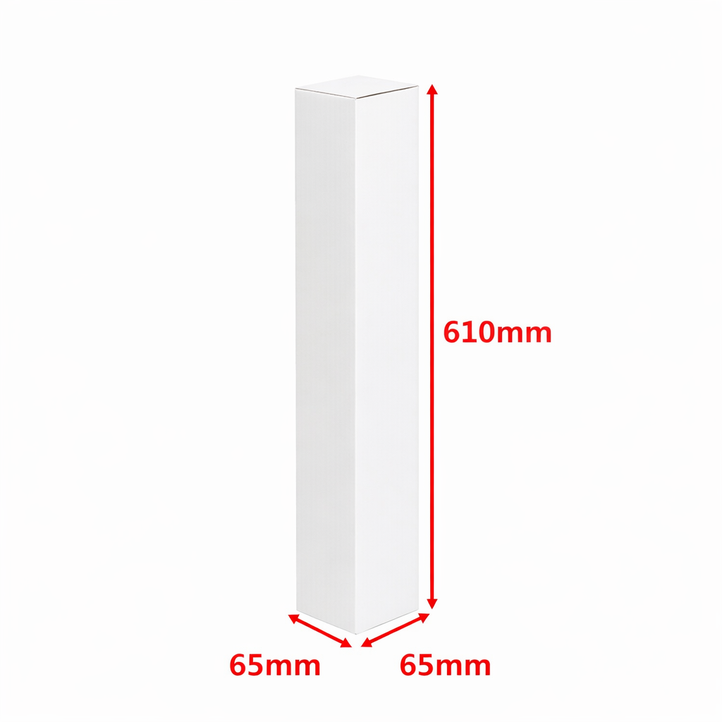65 x 65 x 610 mm  Tall Mailing Shipping Packing Cardboard Boxes White