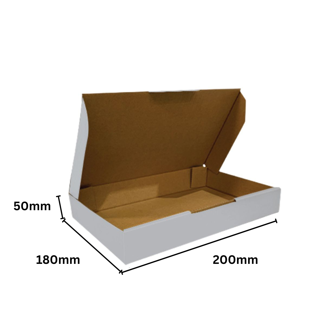 200 x 180 x 50mm Die Cut Mailing Shipping Packing Cardboard Boxes White