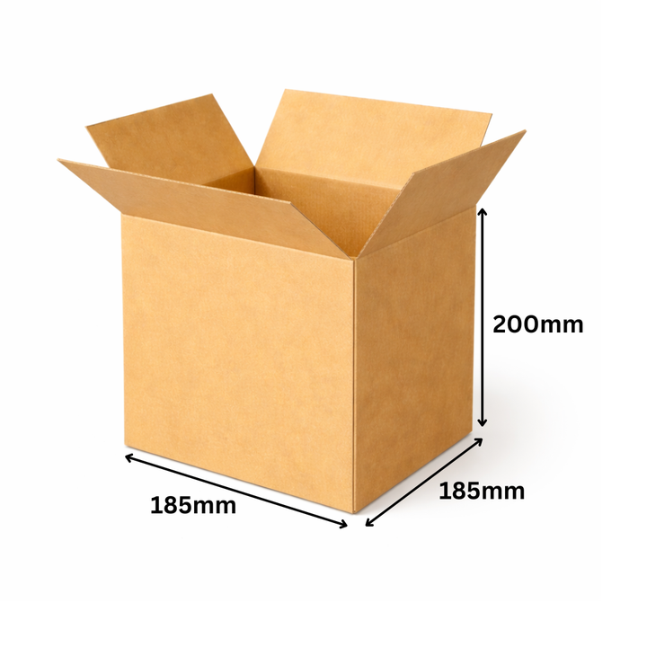 185 x 185 x 200mm Brown Corrugated Slotted Carton