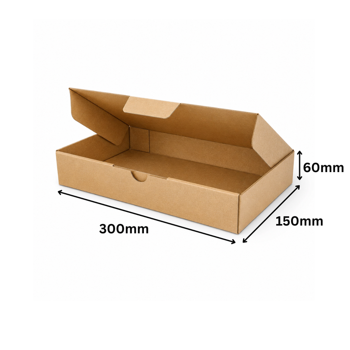 300 x 150 x 60mm Heavy Duty Brown Corrugated Die Cut Mailing Box