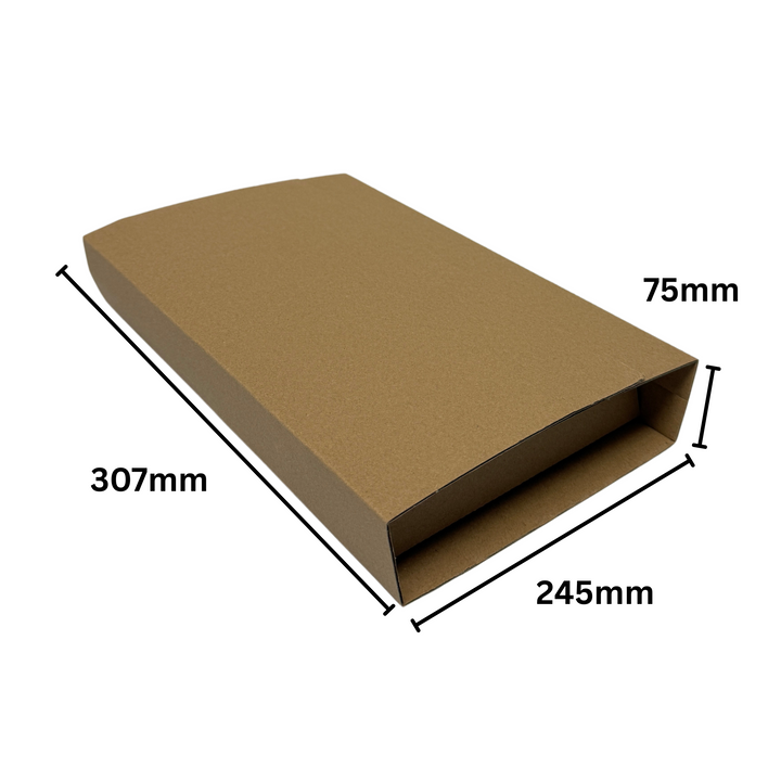 307 x 245 x 75mm Corrugated Book Wrap Mailer | Adjustable Depth, Peel & Seal, Recyclable