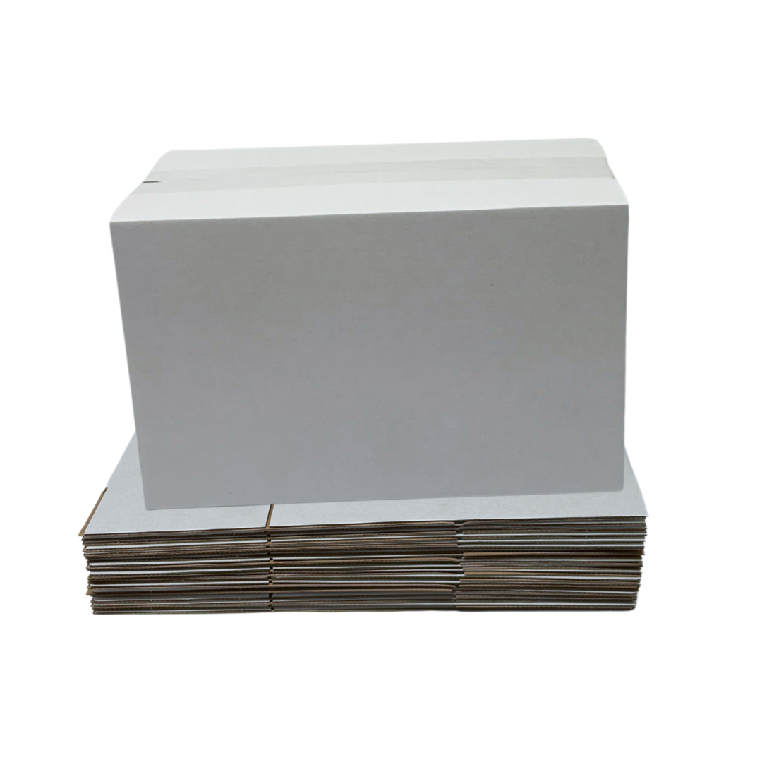 300 x 150 x 190mm White Die Cut Cardboard Mailing Boxes – Corrugated, Self-Locking