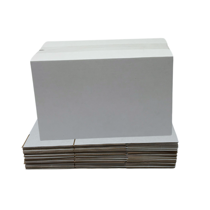 300 x 150 x 190mm White Die Cut Cardboard Mailing Boxes – Corrugated, Self-Locking