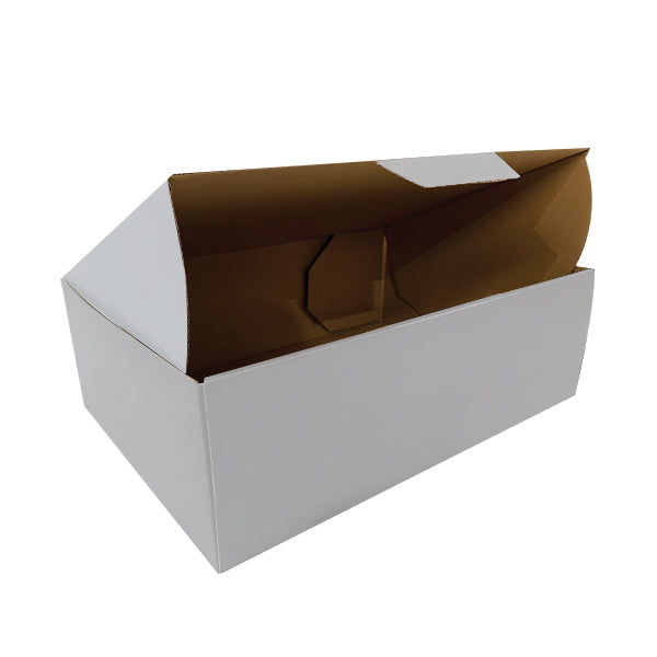 440 x 360 x 80mm White Corrugated Die Cut Mailing Box | Self-Locking, Flat-Pack, Eco-Friendly