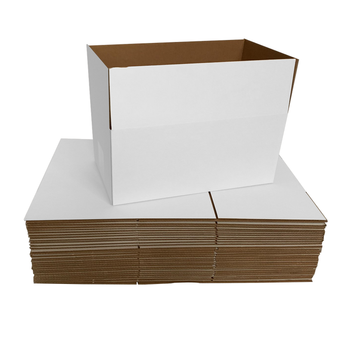 240 x 140 x 140mm White Slotted Cardboard Shipping Boxes