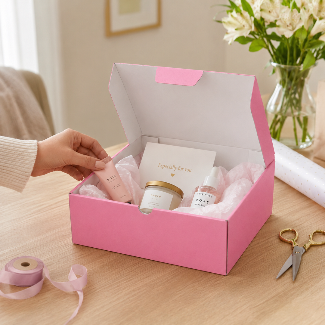 Pink Mailing Boxes 270 x 200 x 95mm with White Interior