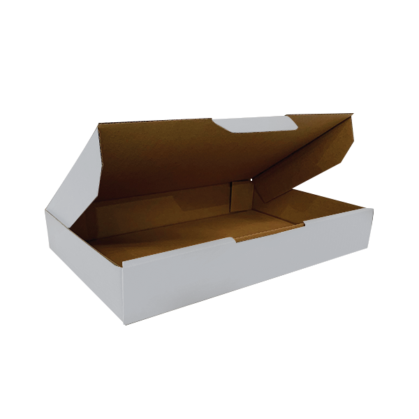 270 x 200 x 35mm White Corrugated Die Cut Mailing Box | Self-Locking, Flat-Pack, Eco-Friendly
