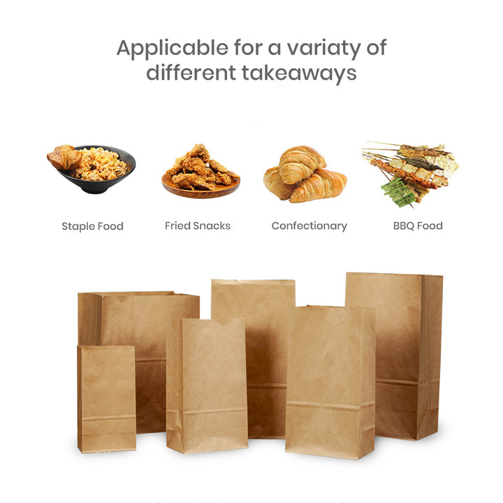 17 x 9 x 5.5cm Mini Brown Kraft Paper Bags | Take Away Food, Lolly, Grocery, Buffet, Craft, Gift, Market Bag