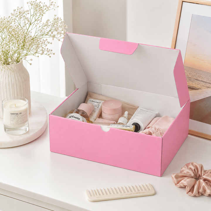 Pink Mailing Boxes 310 x 230 x 105mm with White Interior