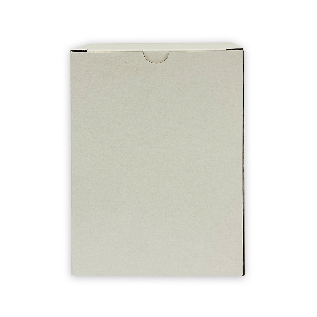 105 x 105 x 115mm White Corrugated Candle Box | Die Cut, Self-Locking, Flat-Pack, Eco-Friendly