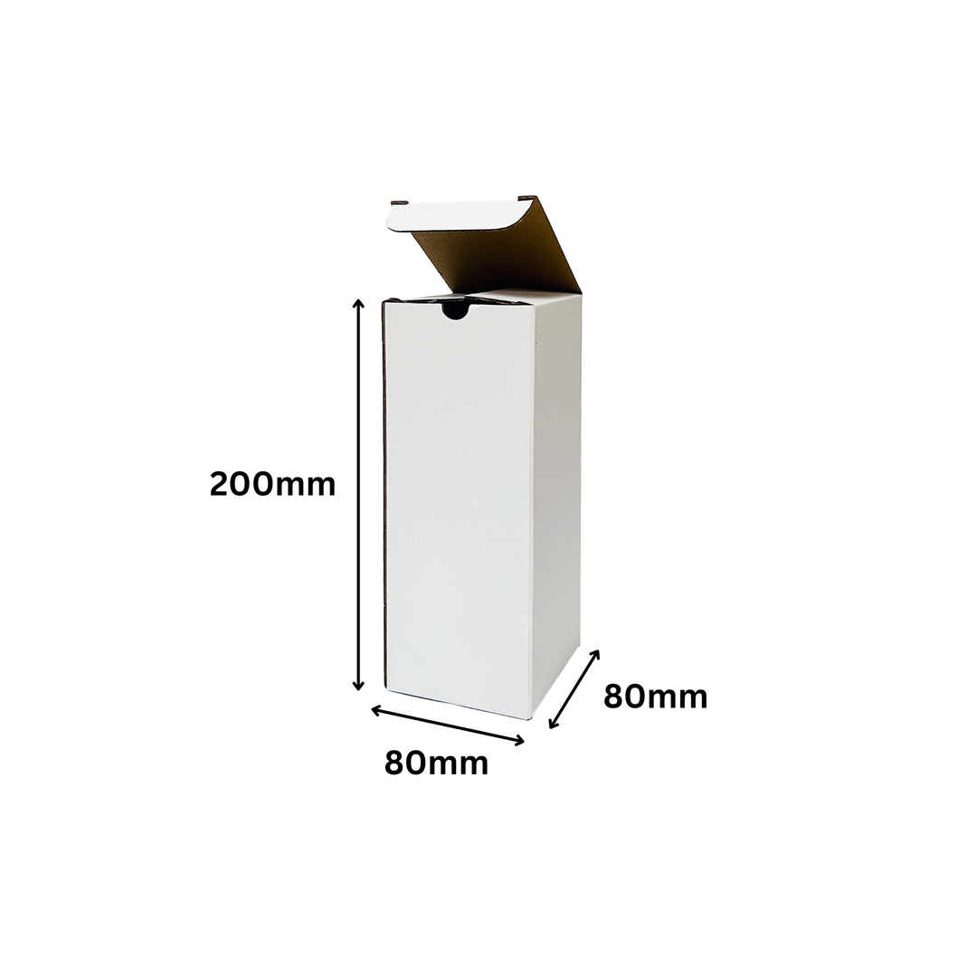 80 x 80 x 200mm Candle Mailing Shipping Packing Cardboard Boxes White – Small size cheap cardboard packing boxes for sale