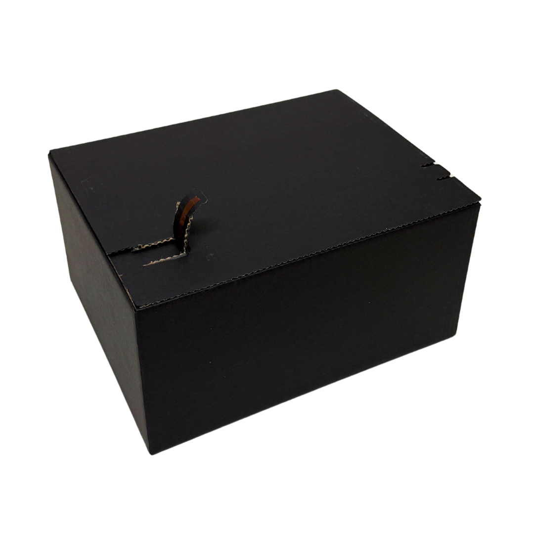 Full Black Self Sealing Box 240 × 190 × 120 mm – Sturdy and Durable Cardboard Postal Boxes