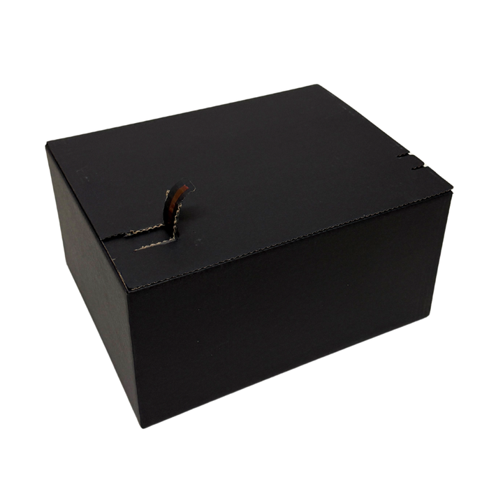 Full Black Self Sealing Box 240 × 190 × 120 mm – Sturdy and Durable Cardboard Postal Boxes
