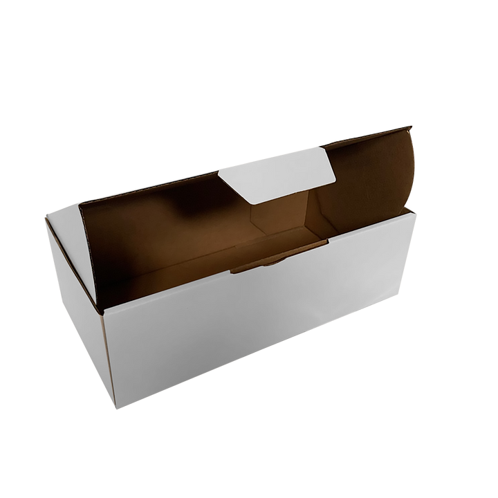 360 x 230 x 90mm White Corrugated Die Cut Mailing Box | Self-Locking, Flat-Pack, Eco-Friendly