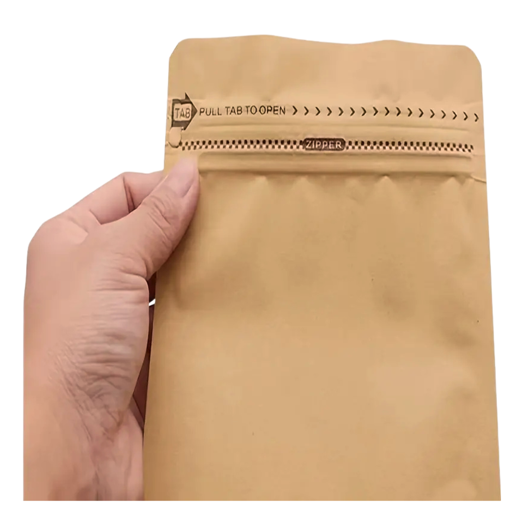 90 x 180 + 50mm Craft Brown Coffee Ziplock Bag – Airtight, Stylish, and Durable Coffee Storage