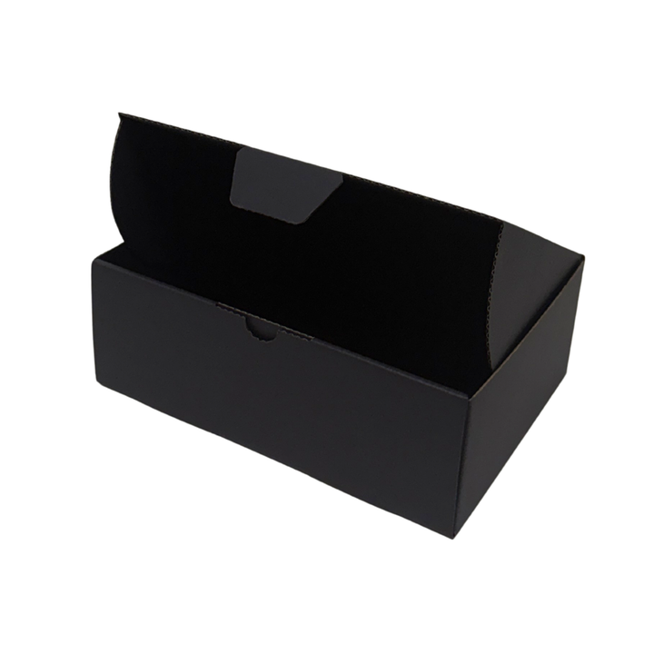 220 x 160 x 77mm Full Black Die Cut Mailing Shipping Packing Cardboard Boxes
