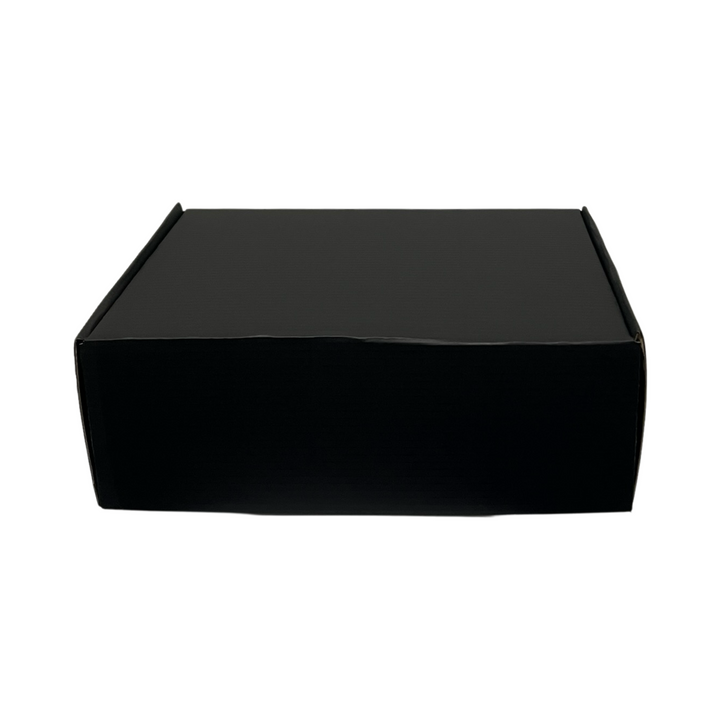 Premium-Quality Full Black Mailing Boxes 310 x 230 x 105mm | Die-Cut Shipping Cardboard Box with Tuck-Front Design