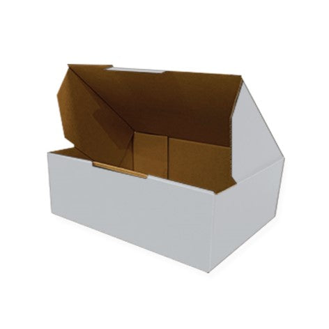 152 x 132 x 75mm White Corrugated Die Cut Mailing Box  Self-Locking, Flat-Pack, Eco-Friendly