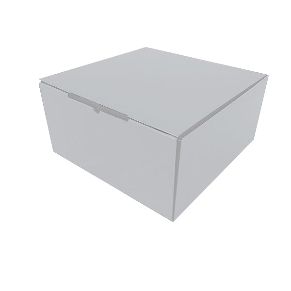 140 x 140 x 115mm White Die Cut Mailing Cardboard Boxes – Self-Locking Design