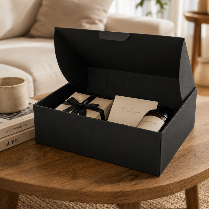 270 x 200 x 95 mm Full Black Die Cut Mailing Shipping Packing Cardboard Boxes
