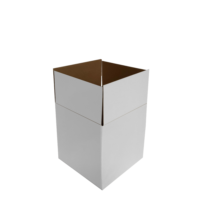 135 x 135 x 135mm White Corrugated Cube Box | Die Cut, Self-Locking, Flat-Pack, Eco-Friendly