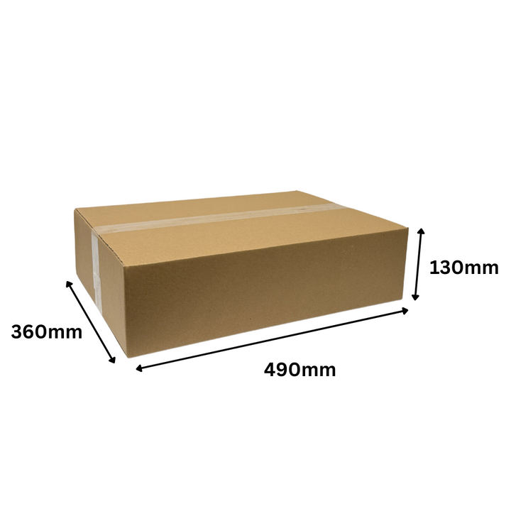490 x 360 x 130mm, Brown Slotted B Flute Cardboard Boxes