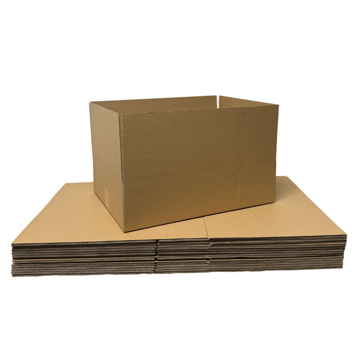 490 x 360 x 130mm, Brown Slotted B Flute Cardboard Boxes