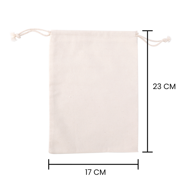 50pcs of 17cm x 23cm 10oz Canvas Calico Drawstring Storage Linen Gift Bags