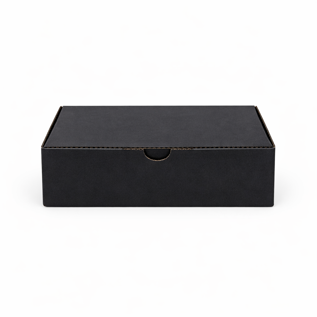 240 × 150 × 60mm Full Black Die Cut Mailing Shipping Packing Cardboard Boxes