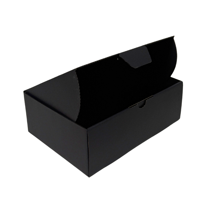 220 x 160 x 77mm Full Black Die Cut Mailing Shipping Packing Cardboard Boxes