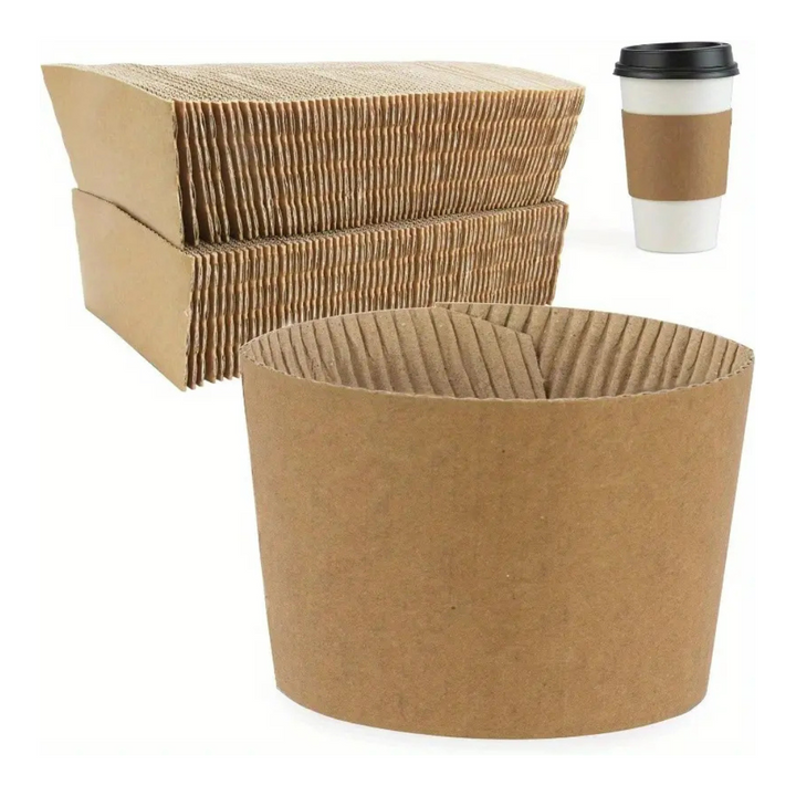 Eco-Friendly Brown Coffee Cup Sleeves – Reusable, Recyclable, and Sustainable