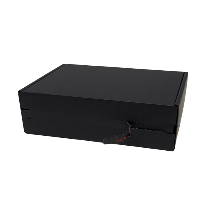 Full Black Self Sealing Tuck Front Box 174 × 128 × 53 mm – Sturdy and Durable Cardboard Postal Boxes