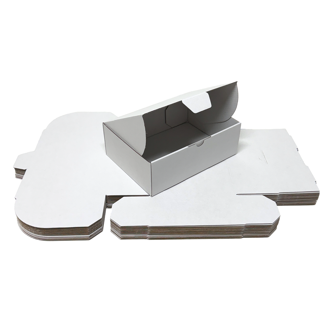 220 x 160 x 77mm Full White Die Cut Mailing Shipping Packing Cardboard Boxes