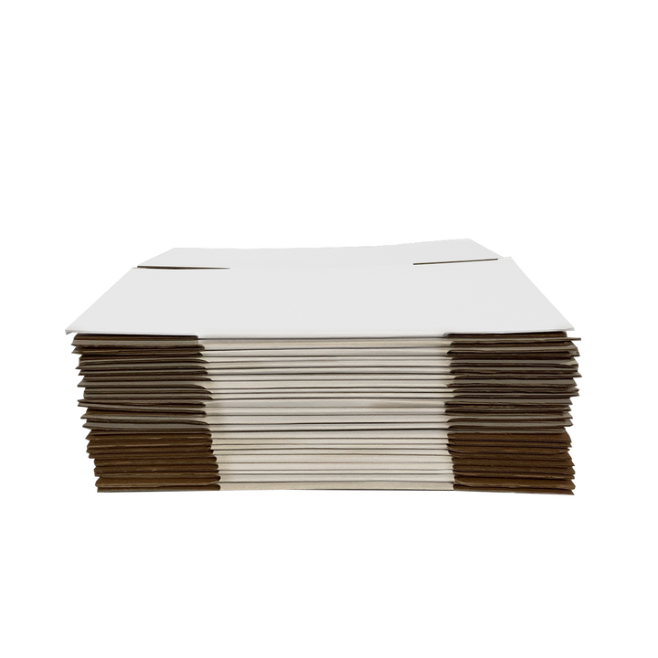 135 x 135 x 135mm White Corrugated Cube Box | Die Cut, Self-Locking, Flat-Pack, Eco-Friendly