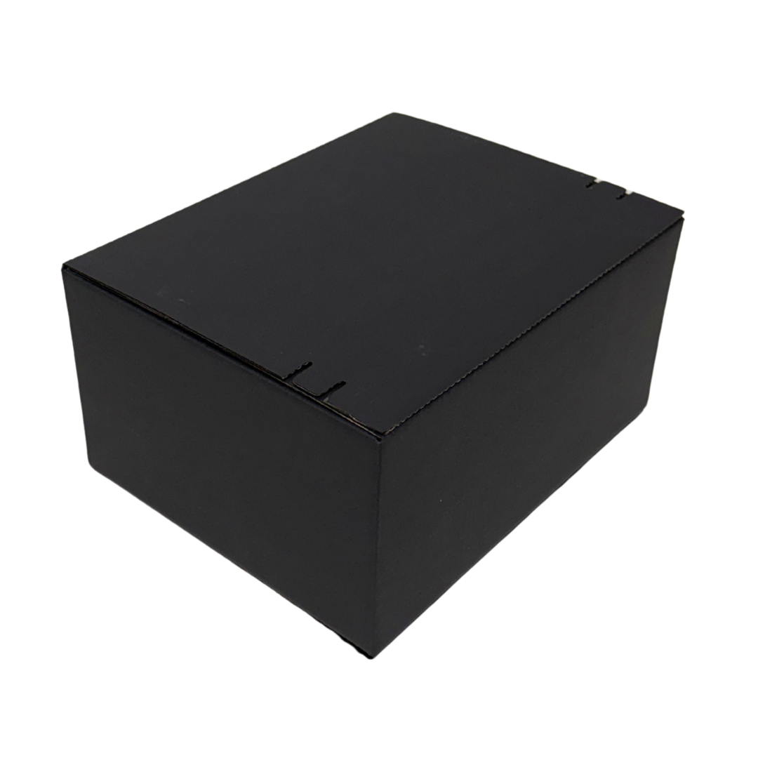 Full Black Self Sealing Box 240 × 190 × 120 mm – Sturdy and Durable Cardboard Postal Boxes