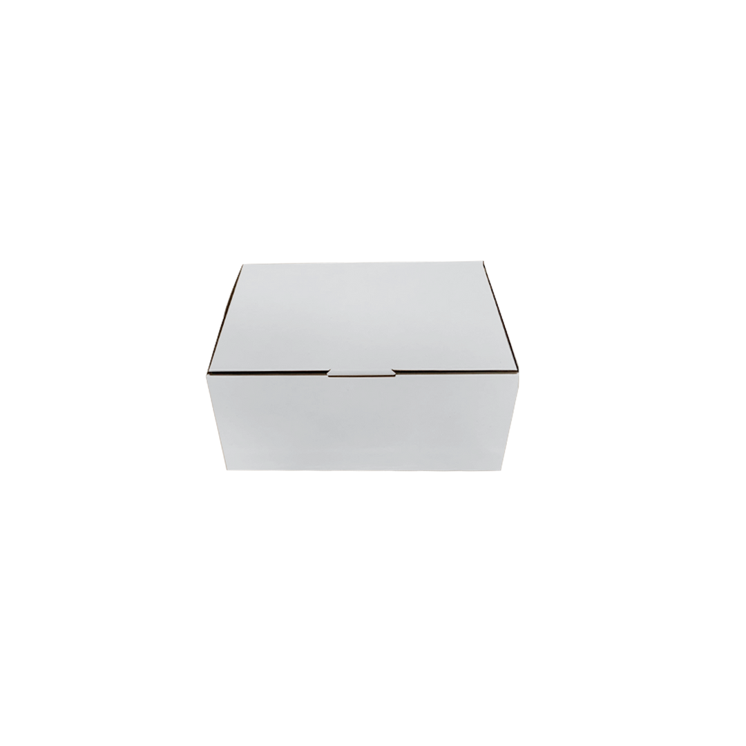 240 x 125 x 100mm White Corrugated Die Cut Mailing Box | Self-Locking, Flat-Pack, Eco-Friendly