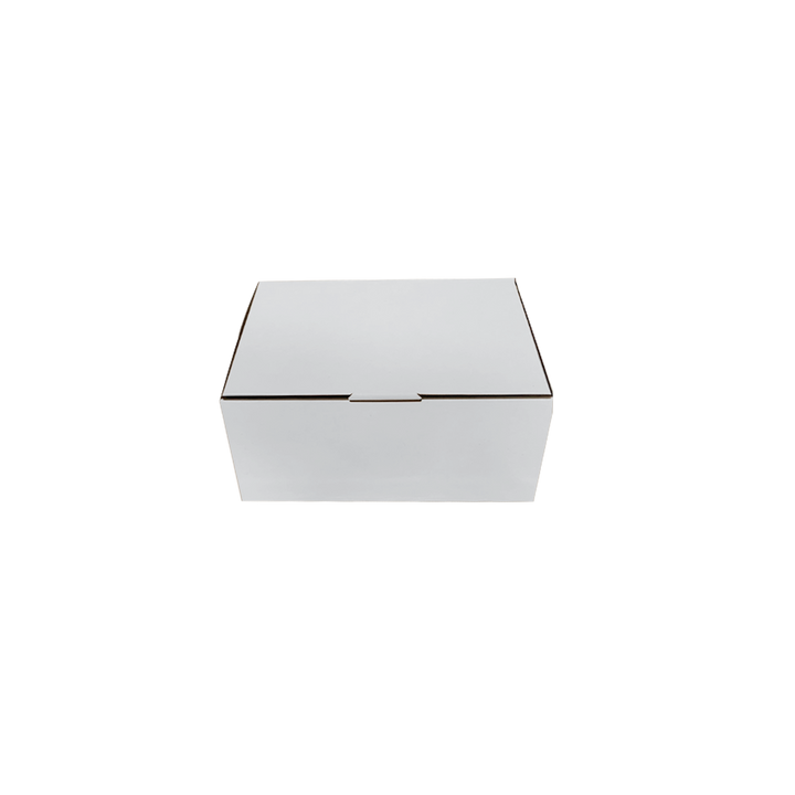 240 x 125 x 100mm White Corrugated Die Cut Mailing Box | Self-Locking, Flat-Pack, Eco-Friendly