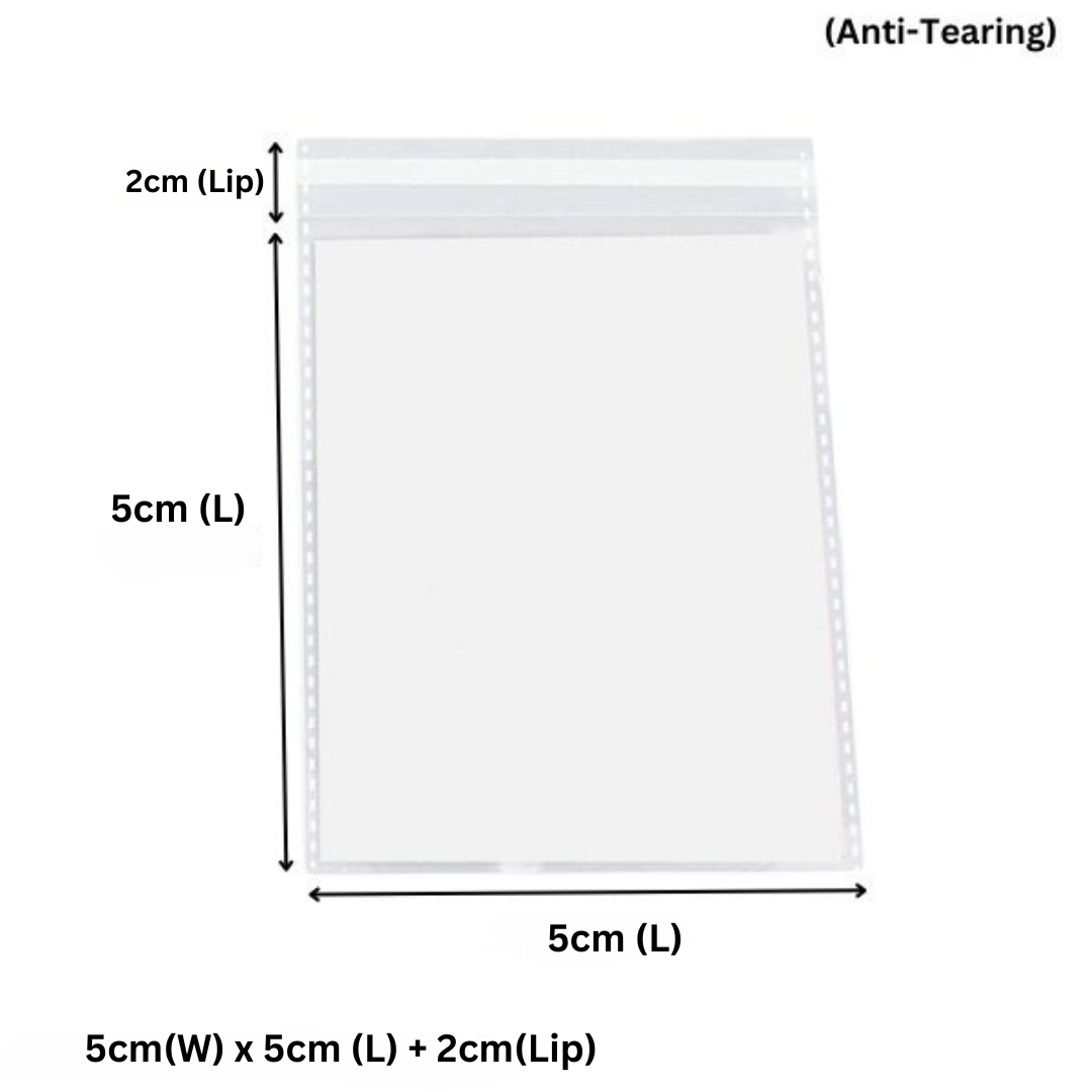 50 x 50mm + 20mm Opp Cellophane Resealable Plastic Bags- Get The Best Clear Plastic Poly Bags