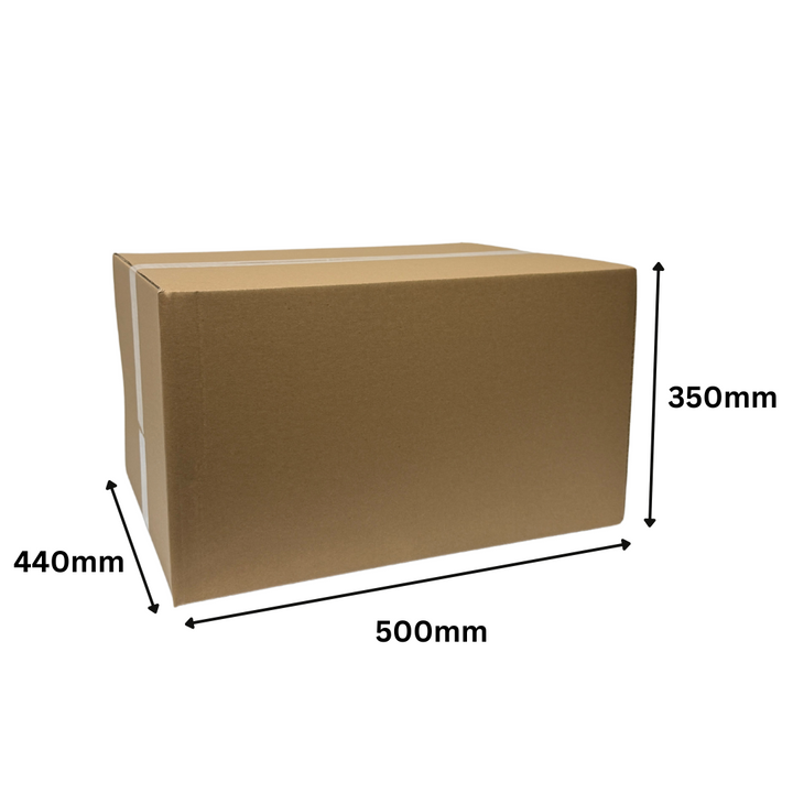 25pcs of 500 x 440 x 350mm Brown Slotted Cardboard Shipping Boxes – B Flute, Heavy-Duty
