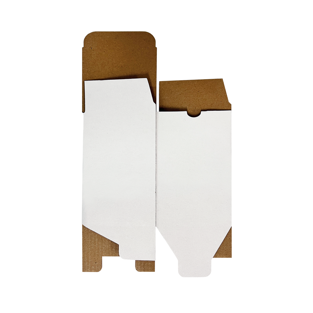 55 x 55 x 80mm White Corrugated Candle Box | Die Cut, Self-Locking, Flat-Pack, Eco-Friendly