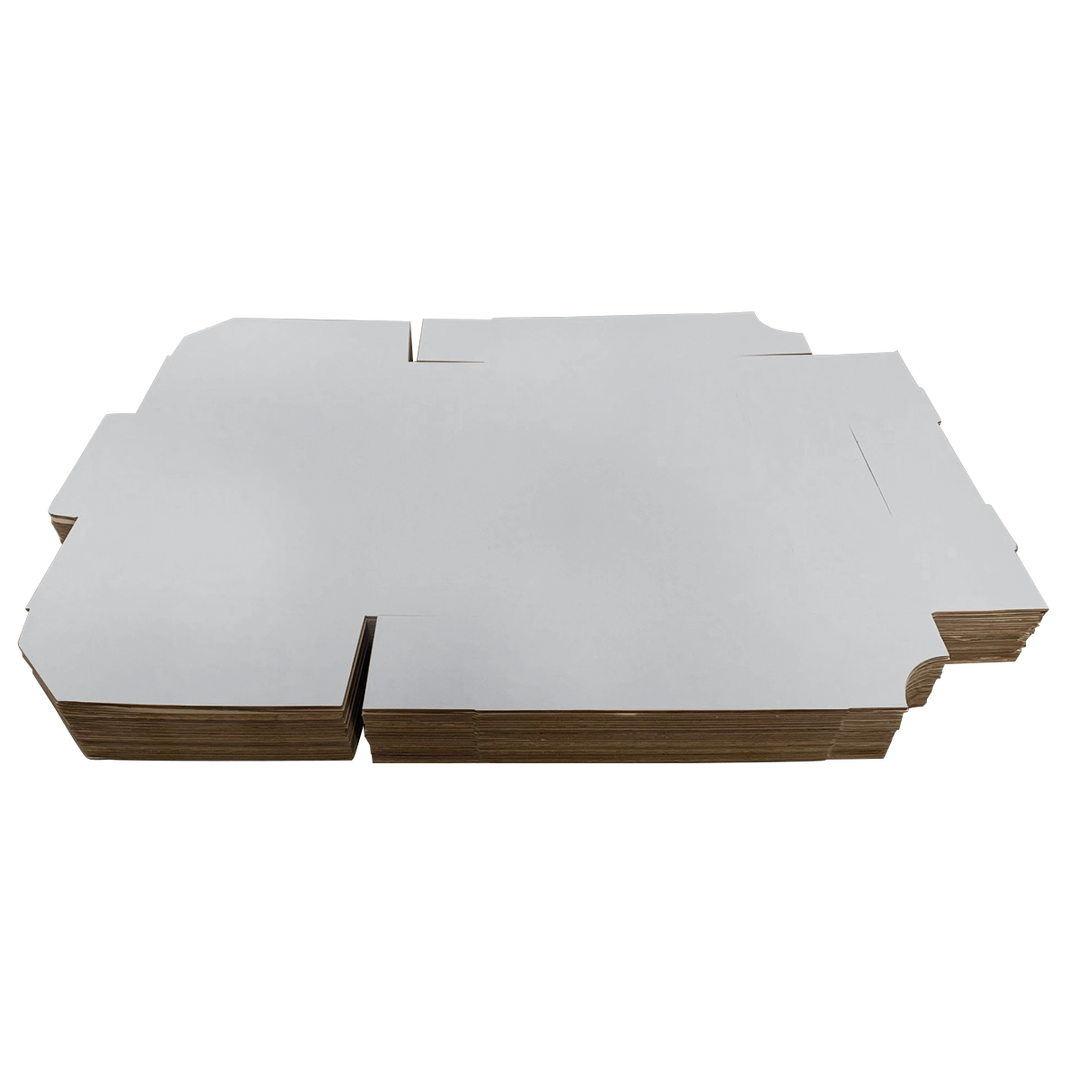 340 x 215 x 75mm White Corrugated Die Cut Mailing Box | Self-Locking, Flat-Pack, Eco-Friendly
