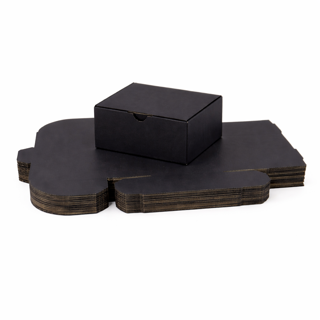 150 × 150 × 75mm Full Black Die Cut Mailing Shipping Packing Cardboard Boxes