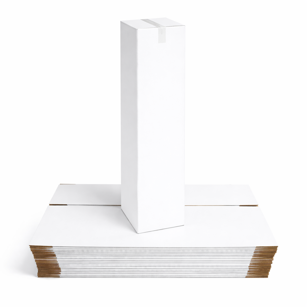 80 x 80 x 360mm  Tall Mailing Shipping Packing Cardboard Boxes White