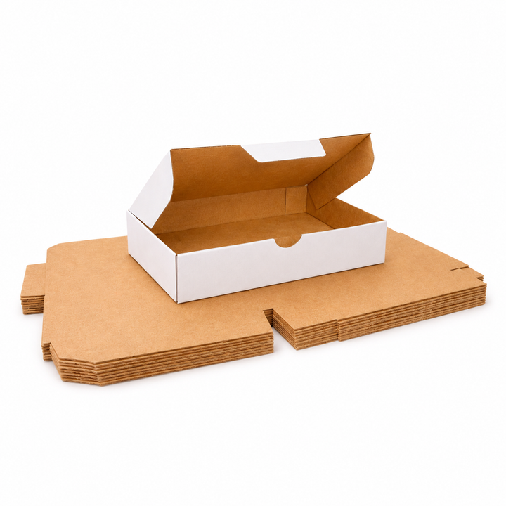 270 x 150 x 80mm White Die Cut Cardboard Mailing Boxes