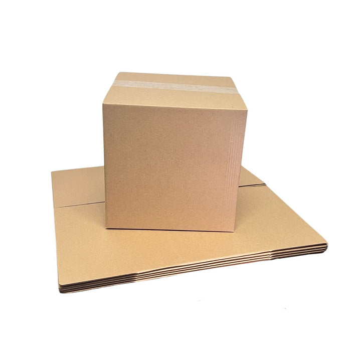 400 x 400 x 400mm Brown Corrugated Cube Box | Slotted Carton, Durable, Flat-Pack, Eco-Friendly